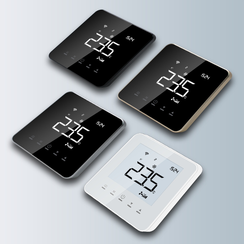 AE-5503K FCU thermostat installed in a room setting