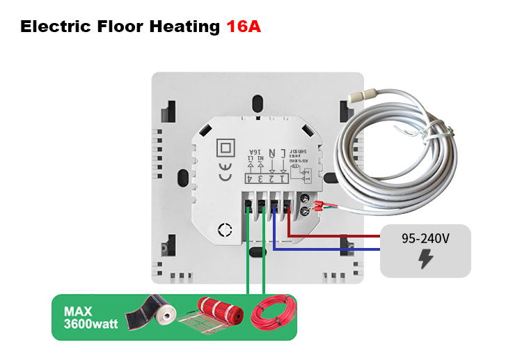 AE-5509D Floor Heating Smart Thermostat wiring diagram 1