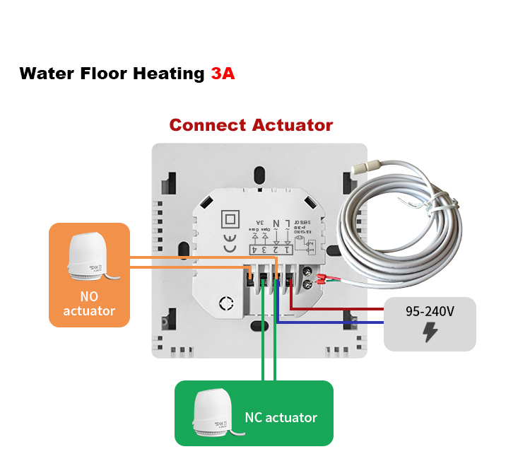 AE-5509D Floor Heating Smart Thermostat wiring diagram 2