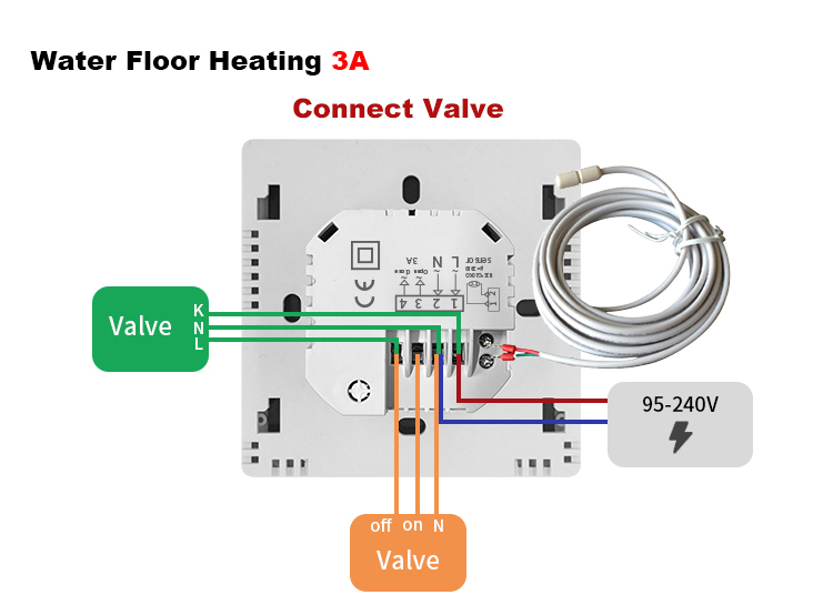 AE-5509D Floor Heating Smart Thermostat wiring diagram 3