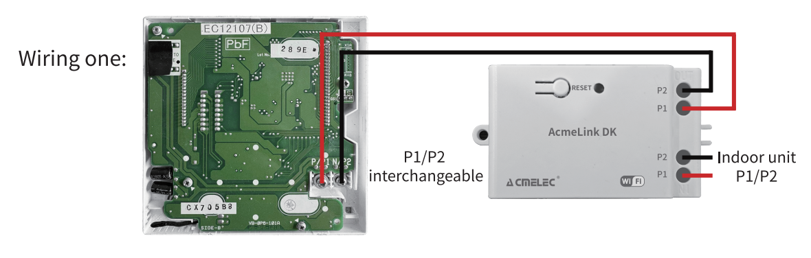 AcmeLink DK P1/P2 wiring arrangement one