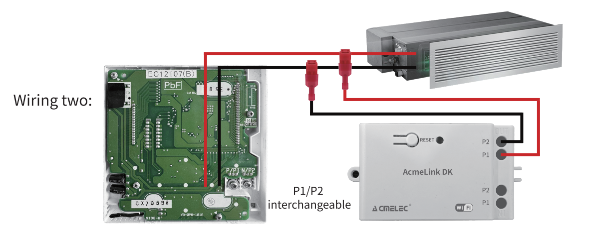 AcmeLink DK P1/P2 wiring arrangement two
