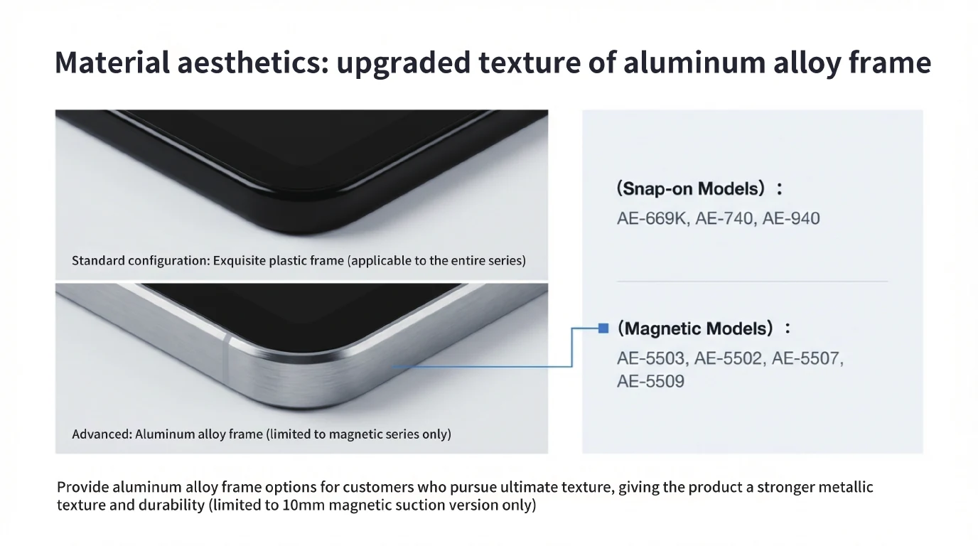 S20 aluminum alloy frame material and finish options